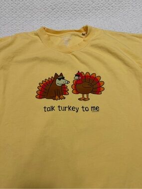 Teddy the Dog Talk Turkey To Me Long-Sleeve Sweatshirt Yellow Size 2XL